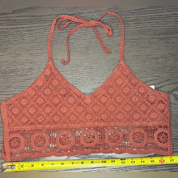 Free People Sydney Crochet Lace Bralette Canyon Sunset Boho Festival Top Sz L - Picture 3 of 6